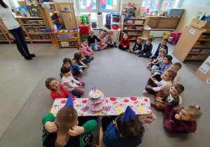 Dzieci świętują urodziny kolegów.