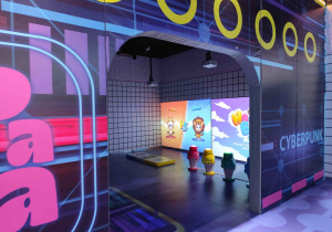 Dzieci bawią się na sali zabaw.