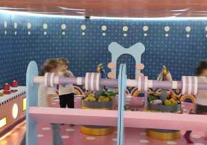 Dzieci bawią się na sali zabaw.