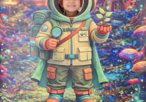 Dziecko pozuje do zdjęcia.