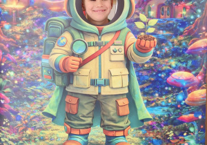 Dziecko pozuje do zdjęcia.