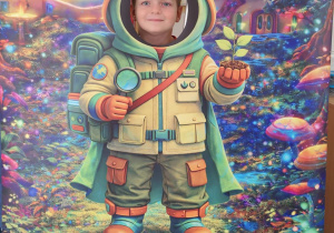 Dziecko pozuje do zdjęcia.