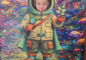 Dziecko pozuje do zdjęcia.