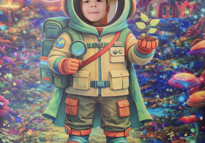 Dziecko pozuje do zdjęcia.