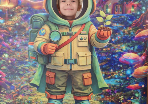 Dziecko pozuje do zdjęcia.