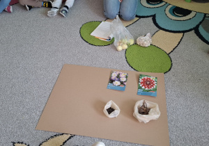 Dzieci na dywanie podczas wprowadzenia do tematu.