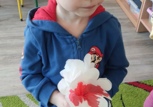 Farbowanie białych kwiatów na czerwono.