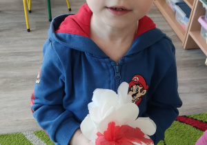 Farbowanie białych kwiatów na czerwono.